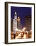 Wacker Drive and Skyline at night, Chicago, Illinois, USA-Alan Klehr-Framed Photographic Print