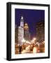 Wacker Drive and Skyline at night, Chicago, Illinois, USA-Alan Klehr-Framed Photographic Print