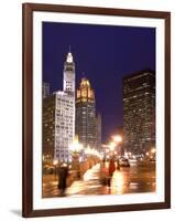 Wacker Drive and Skyline at night, Chicago, Illinois, USA-Alan Klehr-Framed Photographic Print