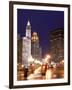 Wacker Drive and Skyline at night, Chicago, Illinois, USA-Alan Klehr-Framed Photographic Print