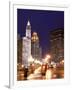 Wacker Drive and Skyline at night, Chicago, Illinois, USA-Alan Klehr-Framed Photographic Print