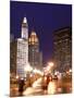 Wacker Drive and Skyline at night, Chicago, Illinois, USA-Alan Klehr-Mounted Photographic Print