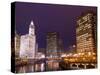 Wacker Drive and Skyline at night, Chicago, Illinois, USA-Alan Klehr-Stretched Canvas