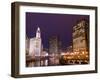 Wacker Drive and Skyline at night, Chicago, Illinois, USA-Alan Klehr-Framed Photographic Print