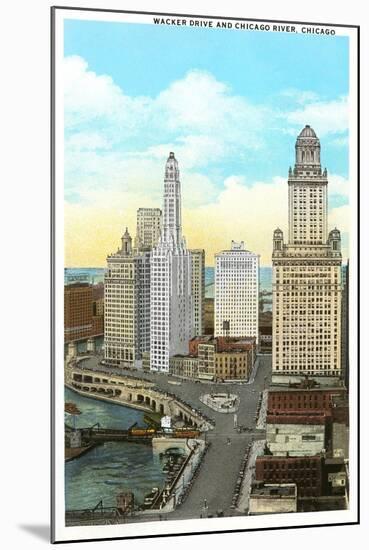 Wacker Drive, Chicago, Illinois-null-Mounted Art Print