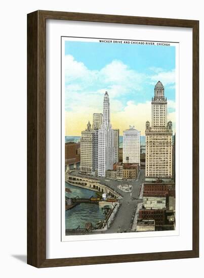 Wacker Drive, Chicago, Illinois-null-Framed Art Print