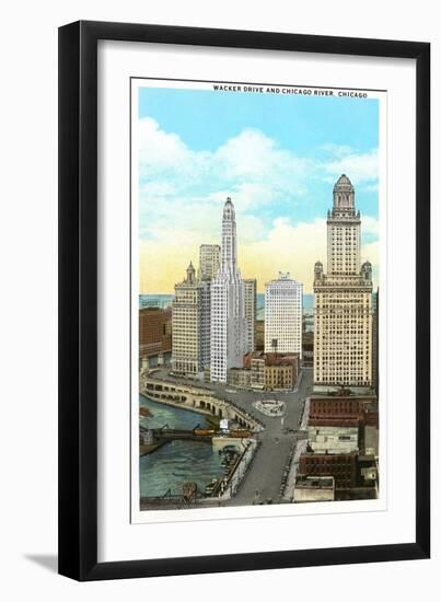 Wacker Drive, Chicago, Illinois-null-Framed Art Print