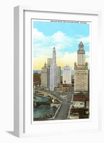 Wacker Drive, Chicago, Illinois-null-Framed Art Print