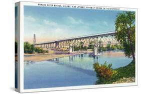 Waco, Texas - General View of the Brazos River Bridge, c.1944-Lantern Press-Stretched Canvas