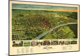 Waco, Texas - Panoramic Map-Lantern Press-Mounted Art Print