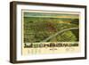 Waco, Texas - Panoramic Map-Lantern Press-Framed Premium Giclee Print