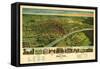 Waco, Texas - Panoramic Map-Lantern Press-Framed Stretched Canvas