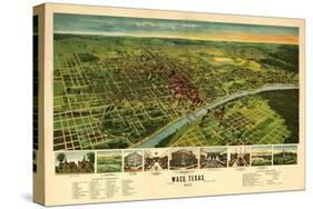Waco, Texas - Panoramic Map-Lantern Press-Stretched Canvas