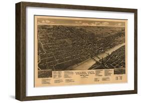 Waco, Texas - Panoramic Map-Lantern Press-Framed Art Print