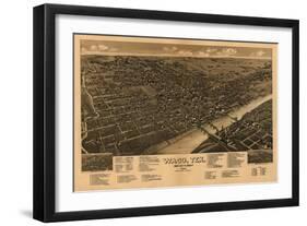 Waco, Texas - Panoramic Map-Lantern Press-Framed Art Print