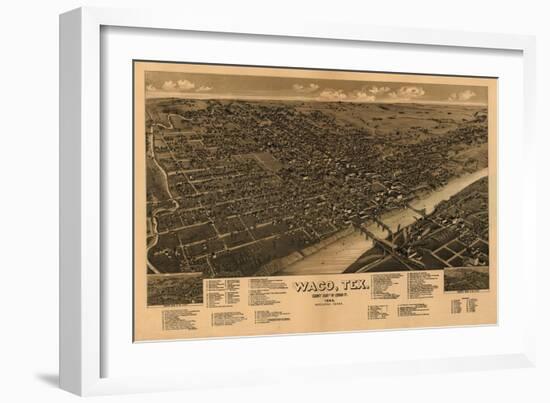 Waco, Texas - Panoramic Map-Lantern Press-Framed Art Print