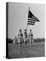 Wacs Carrying Flag for First Time at Retreat-null-Stretched Canvas