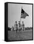 Wacs Carrying Flag for First Time at Retreat-null-Framed Stretched Canvas