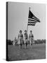 Wacs Carrying Flag for First Time at Retreat-null-Stretched Canvas