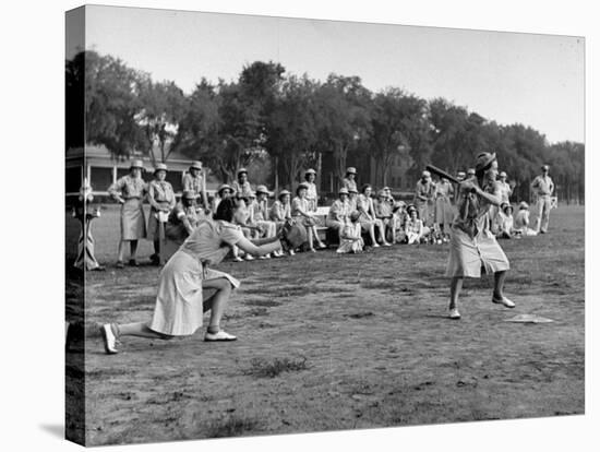 Wacs Playing Game of Softball-null-Stretched Canvas