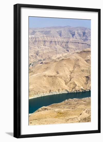 Wadi Al Mujib Dam and lake, Jordan.-Nico Tondini-Framed Photographic Print