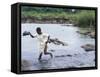 Wading Across Zambezi River, Victoria Falls, Mosi-Oa-Tunya National Park, Zambia-Paul Souders-Framed Stretched Canvas