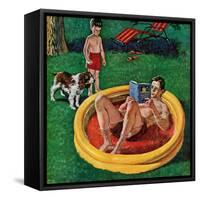 "Wading Pool", August 27, 1955-Amos Sewell-Framed Stretched Canvas