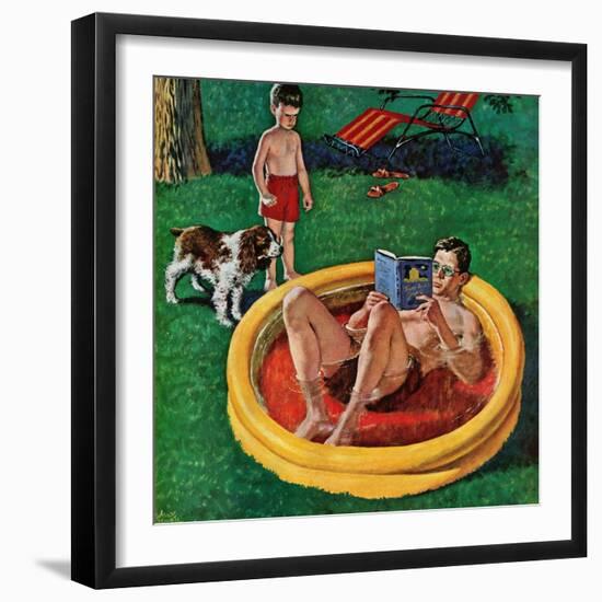 "Wading Pool", August 27, 1955-Amos Sewell-Framed Giclee Print