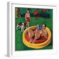 "Wading Pool", August 27, 1955-Amos Sewell-Framed Giclee Print