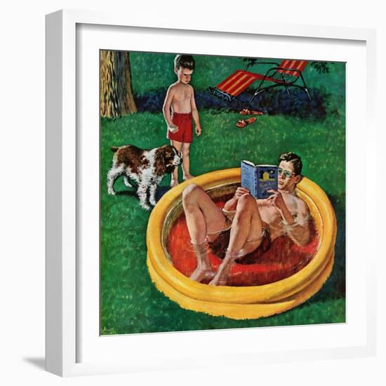 "Wading Pool", August 27, 1955-Amos Sewell-Framed Giclee Print