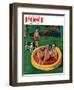 "Wading Pool" Saturday Evening Post Cover, August 27, 1955-Amos Sewell-Framed Giclee Print