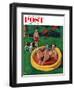 "Wading Pool" Saturday Evening Post Cover, August 27, 1955-Amos Sewell-Framed Giclee Print