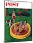 "Wading Pool" Saturday Evening Post Cover, August 27, 1955-Amos Sewell-Mounted Premium Giclee Print