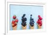 Waffle with Fresh Berries, Homemade Ice Cream Making-Marcin Jucha-Framed Photographic Print