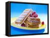 Waffles with Raspberries and Icing Sugar-null-Framed Stretched Canvas