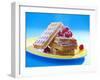 Waffles with Raspberries and Icing Sugar-null-Framed Photographic Print