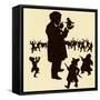 Wagner on silhouetted caricature-Otto Bohler-Framed Stretched Canvas