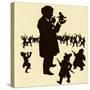 Wagner on silhouetted caricature-Otto Bohler-Stretched Canvas