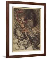 Wagner, Ring, Dragon-Arthur Rackham-Framed Art Print