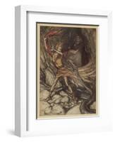 Wagner, Ring, Dragon-Arthur Rackham-Framed Art Print