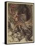 Wagner, Ring, Dragon-Arthur Rackham-Framed Stretched Canvas