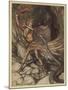 Wagner, Ring, Dragon-Arthur Rackham-Mounted Art Print