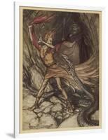 Wagner, Ring, Dragon-Arthur Rackham-Framed Art Print