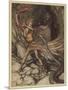 Wagner, Ring, Dragon-Arthur Rackham-Mounted Art Print