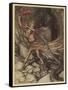 Wagner, Ring, Dragon-Arthur Rackham-Framed Stretched Canvas