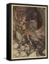 Wagner, Ring, Dragon-Arthur Rackham-Framed Stretched Canvas