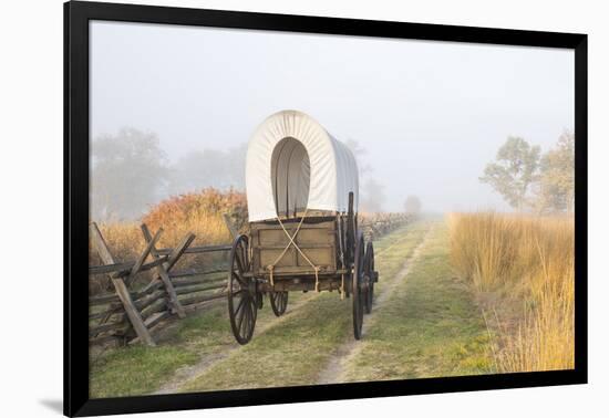 Wagon along the Oregon Trail at Whitman Mission, Walla Walla, Washington State-Brent Bergherm-Framed Photographic Print