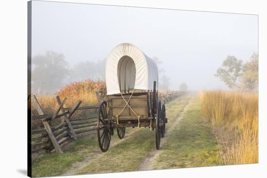 Wagon along the Oregon Trail at Whitman Mission, Walla Walla, Washington State-Brent Bergherm-Stretched Canvas