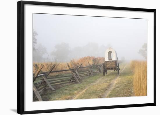 Wagon along the Oregon Trail at Whitman Mission, Walla Walla, Washington State-Brent Bergherm-Framed Photographic Print