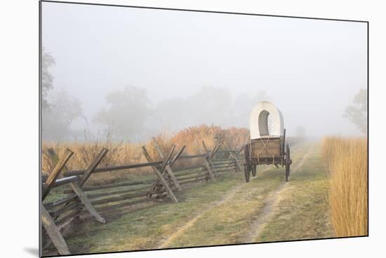 Wagon along the Oregon Trail at Whitman Mission, Walla Walla, Washington State-Brent Bergherm-Mounted Photographic Print